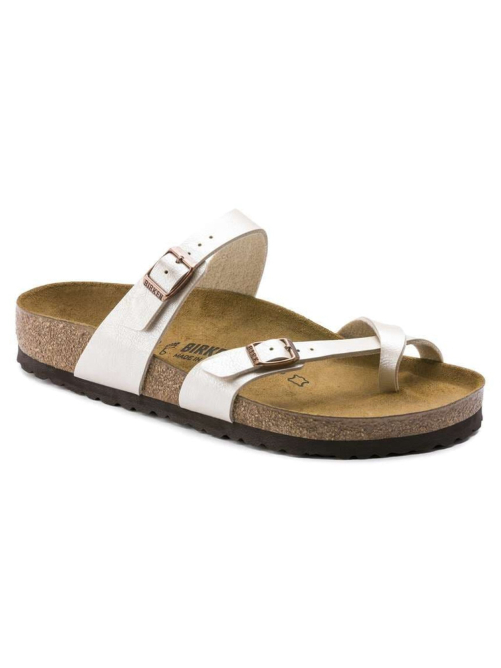 Birkenstock MAYARI GRACEFUL Pearl White Birko Flor Size 38 Comfort Travel